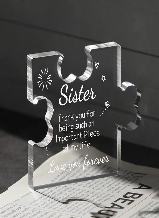 Gifzy Sister Gifts from Sister Acrylic Puzzle Plaque - Sister Birthday Gift Ideas 3.35 x 2.76 Inch Desk Decorations - Sister Gifts Birthday Christmas Card for Sister - Image 5